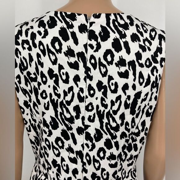 Beladama Cheetah Print Midi Dress Size 12 Black/White Color Made in Venezuela - Picture 6 of 10